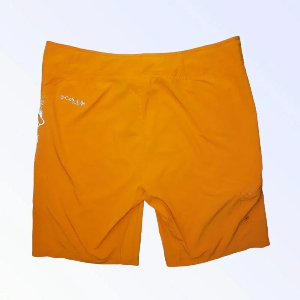 Columbia Swim Trunks Mens 36 Orange PFG Board Shorts Bathing Suit Men